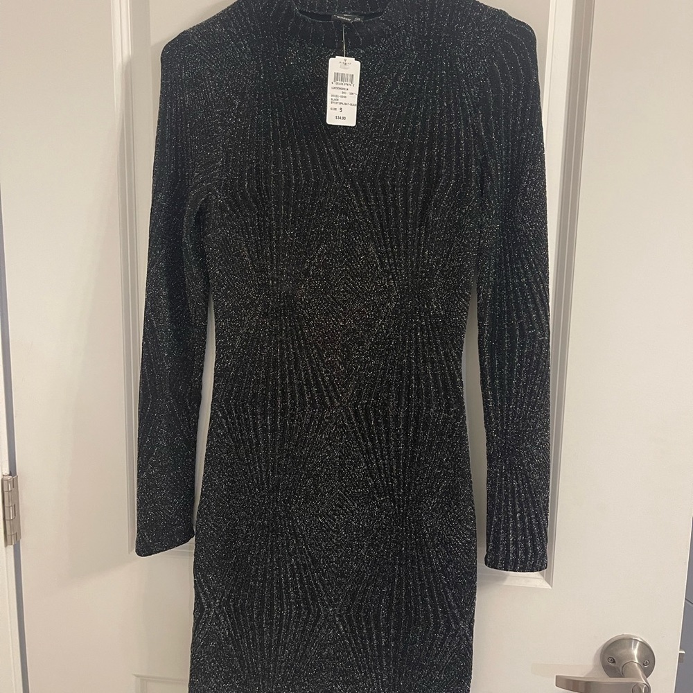 Black sparkle mini dress